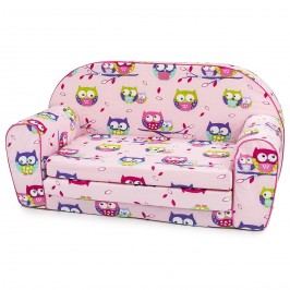Bino Mini kanapé Baglyok rózsaszín