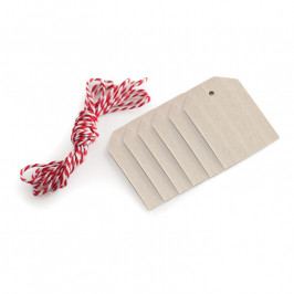 NordicWare Wood Tags & Bakers Twine zsinóros facímke, 6 db, Nordic Ware