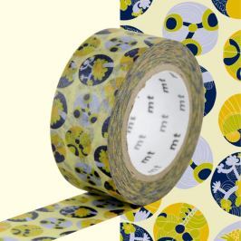 Succulent citromsárga-kék dekortapasz - MT Masking Tape